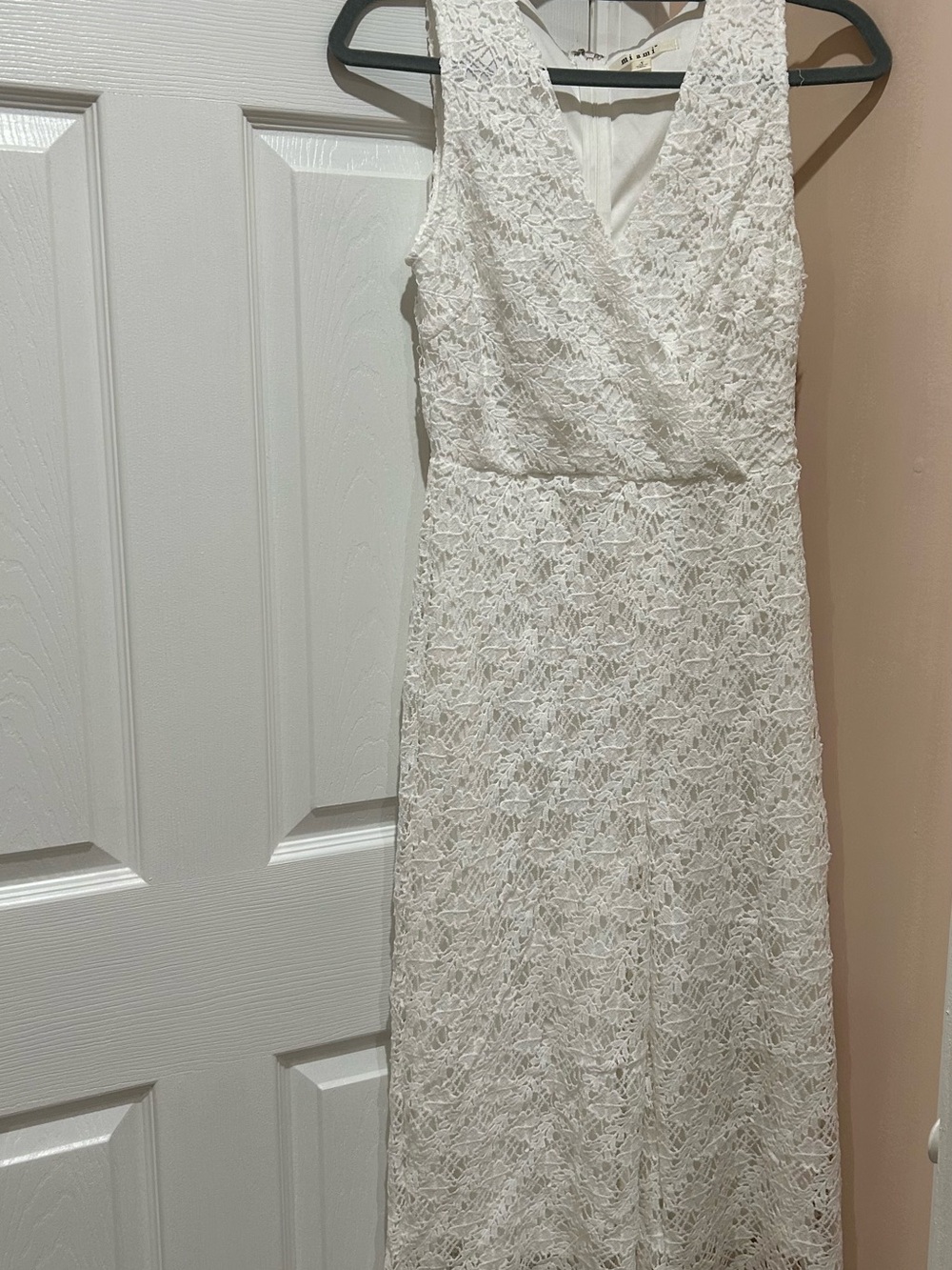 Miami White Lace Jumpsuit with V-Neck